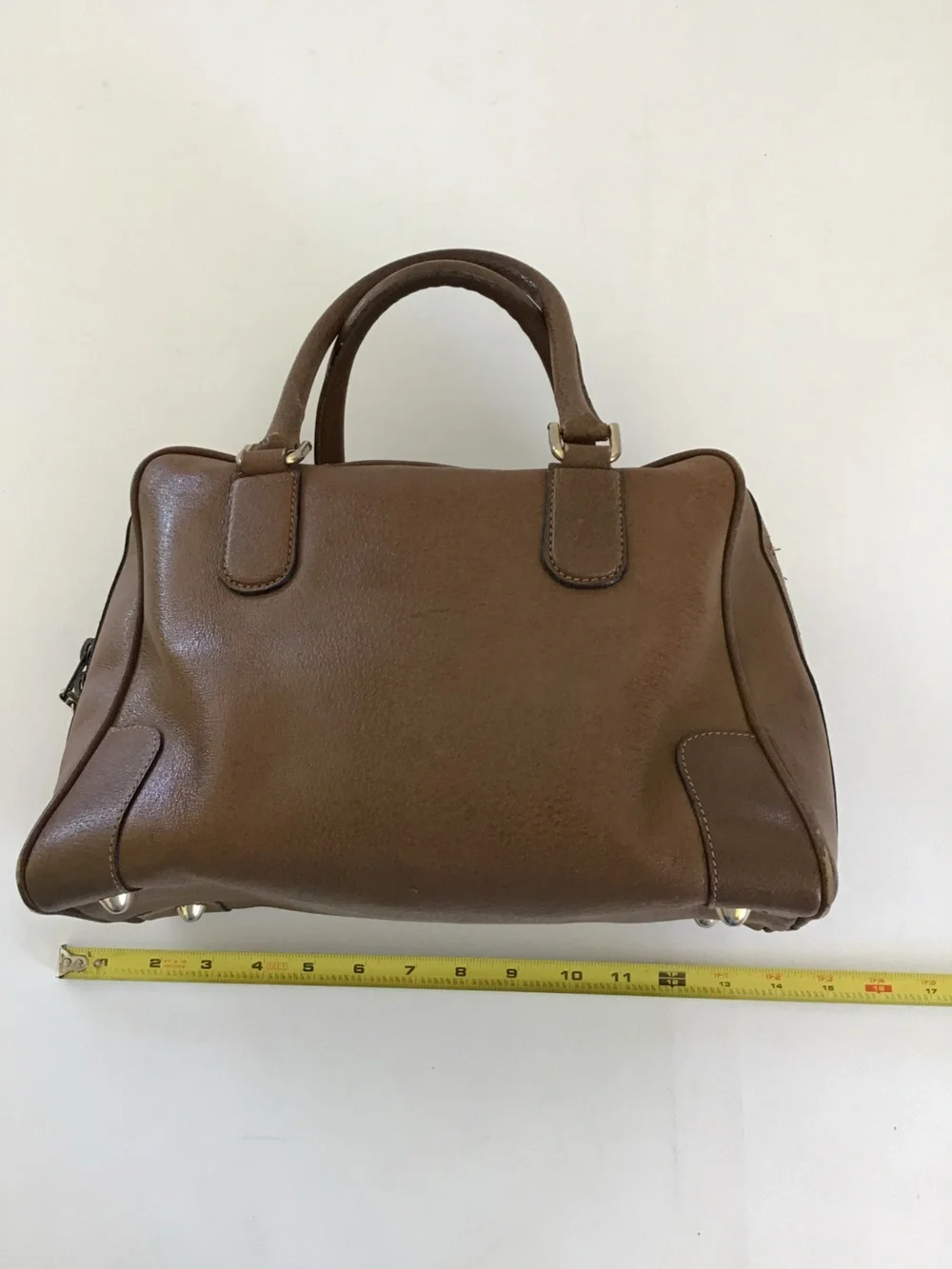 Vintage Gucci Plus Brown Leather Satchel Handbag Italy - Picture 12 of 16